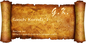 Gasch Kornél névjegykártya